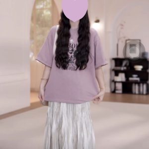 Korean Style Two-Piece T-Shirt and Skirt Set