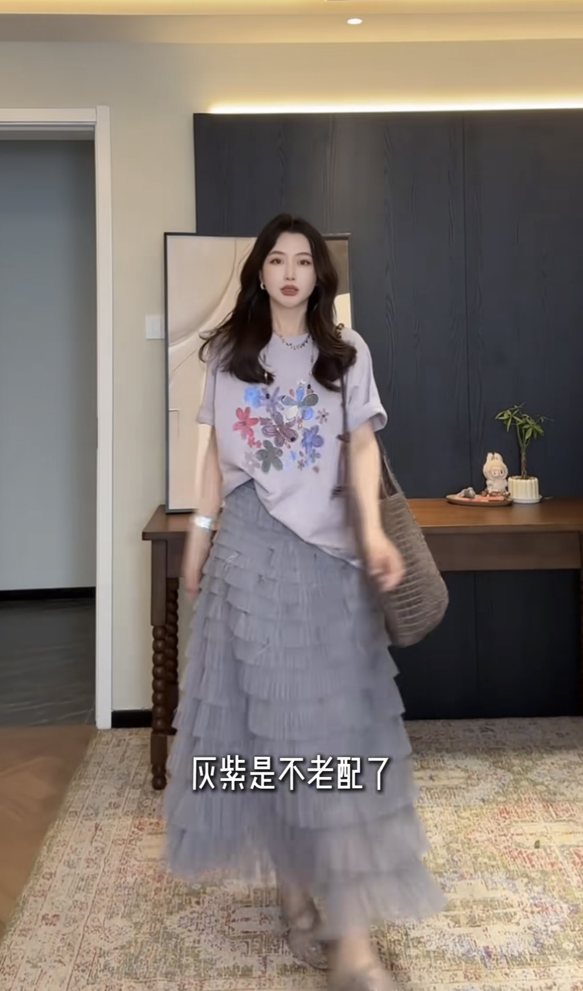 womens-summer-round-neck-floral-t-shirt-and-cake-skirt-two-piece-set
